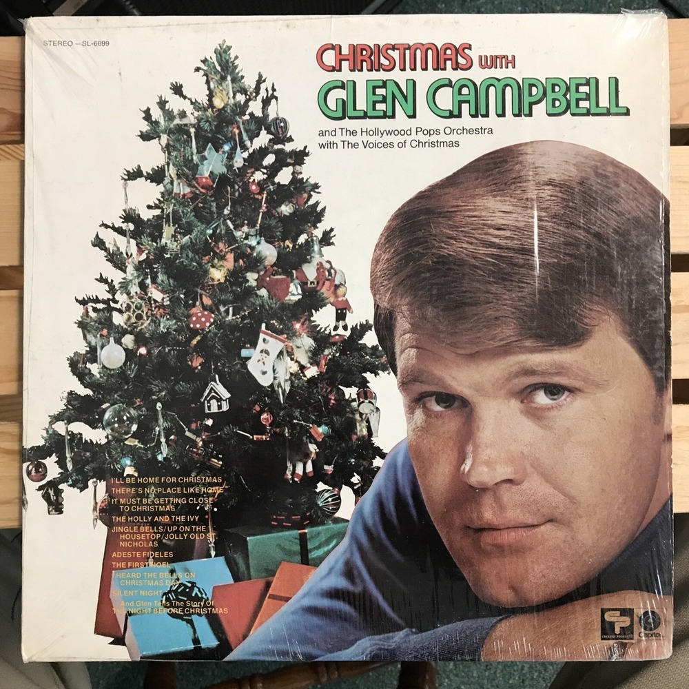 Glen Campbell Christmas With Glen Campbell Vinyl LP Stereo SL-6699 Capitol 1968